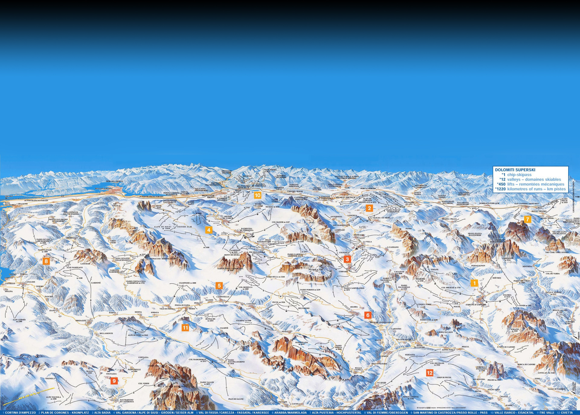 схема Dolomiti Superski