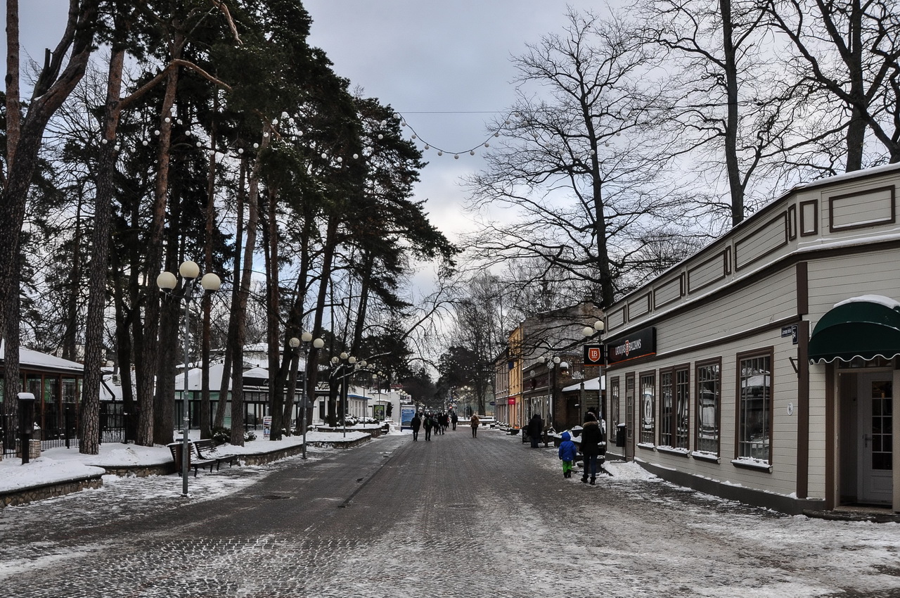 улица Йомас зимой